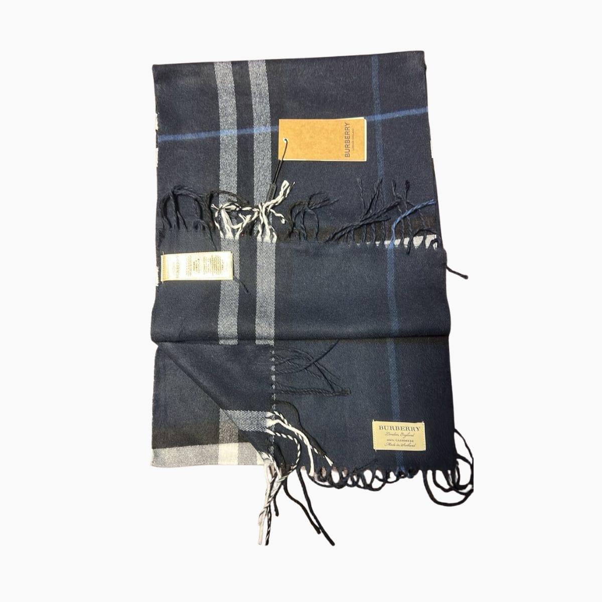 burberry-blue-scarf Син Кашмирен Шал - Image 1