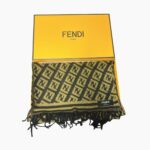 Памучен Шал Fendi - жълто-черен - Image 2