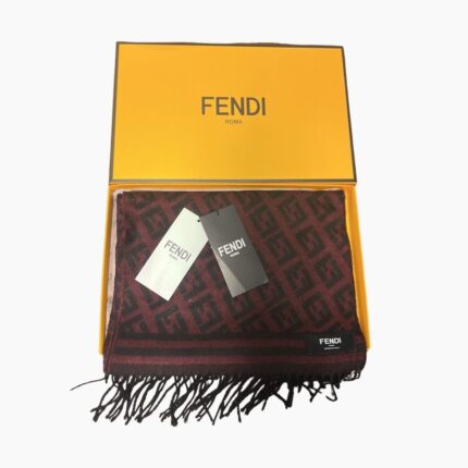 Червен памучен шал Fendi