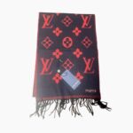 Червен памучен шал Luis Vuitton