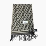 Памучен шал Fendi - черно-сив