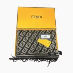 Памучен шал Fendi - черно-сив - Image 2