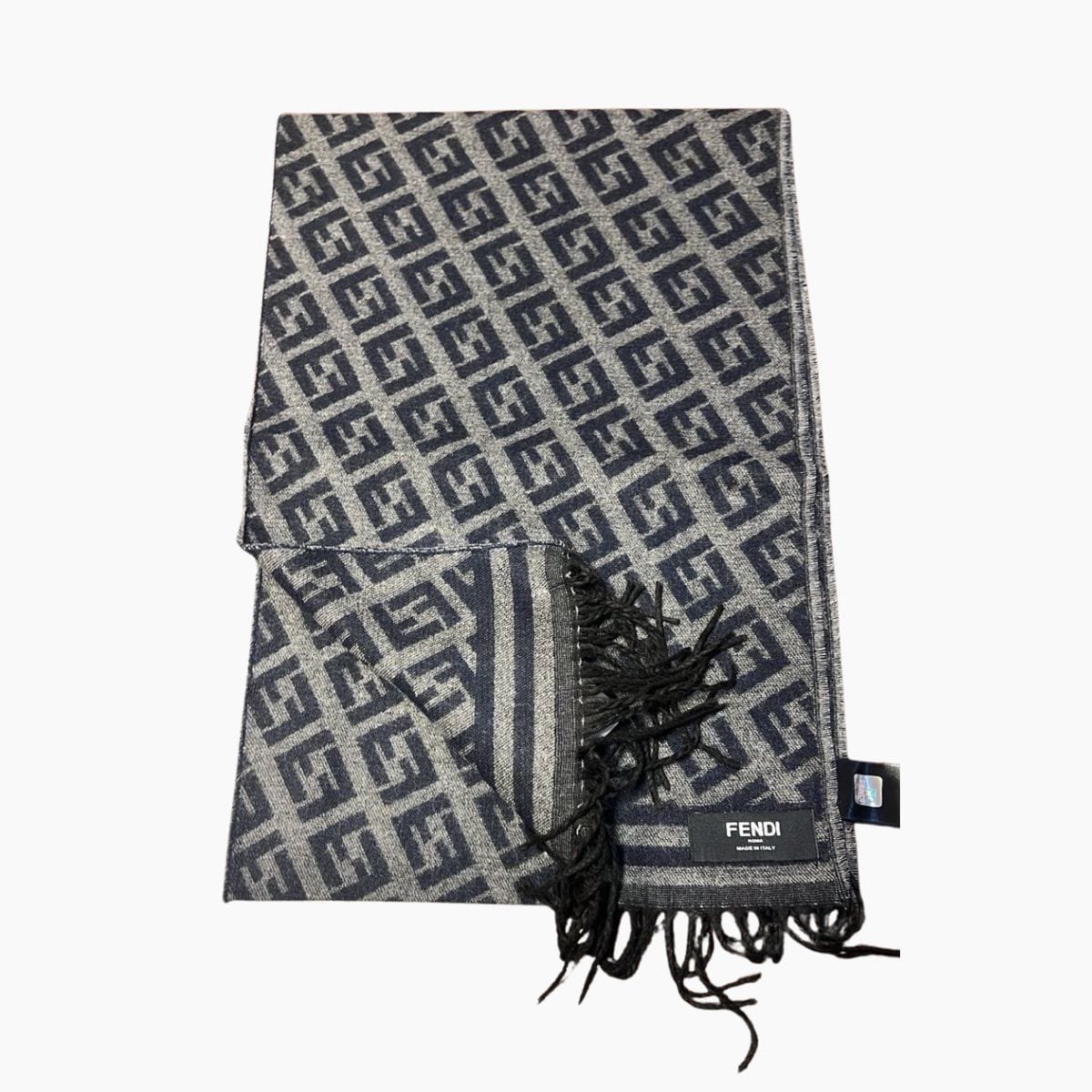 pamuchen-shal-fendi-siv Памучен шал Fendi - сив - Image 1