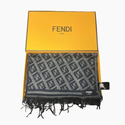Сив памучен шал Fendi